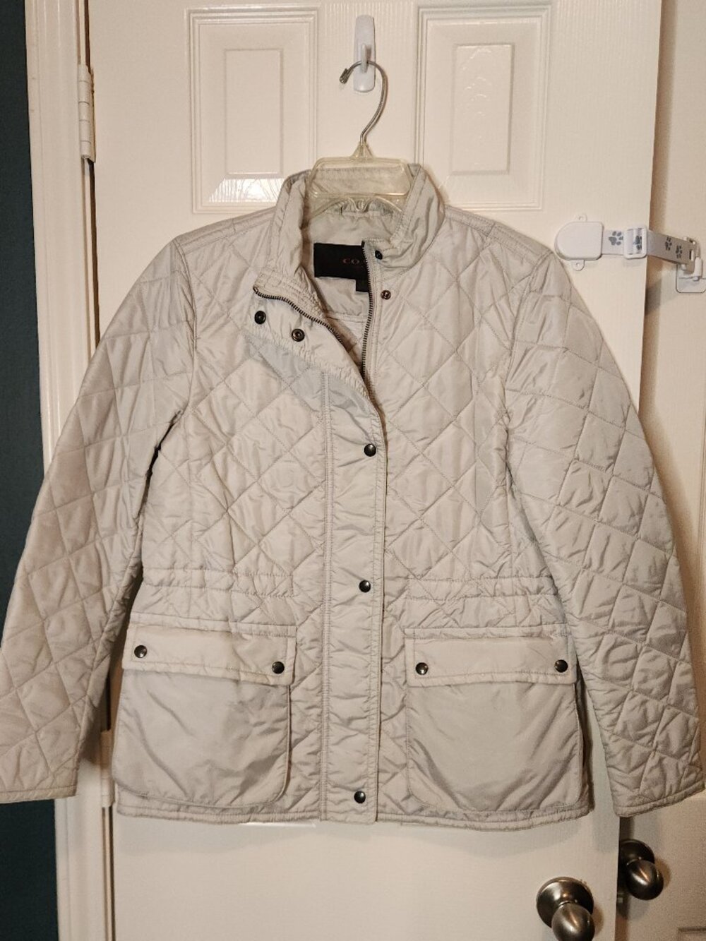 Coach Signature Women's Oyster Diamond Quilted Jacket Size Medium